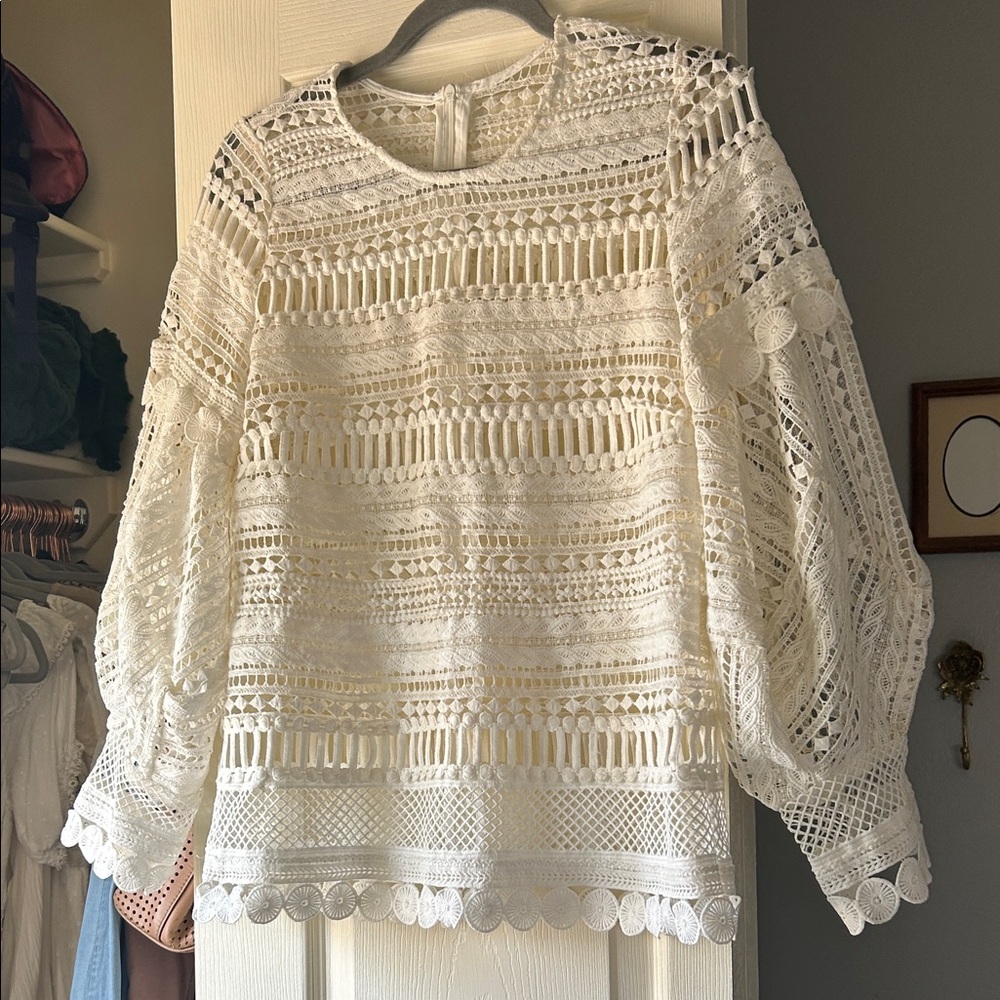 Asilio Intricate Lace Cream Blouse